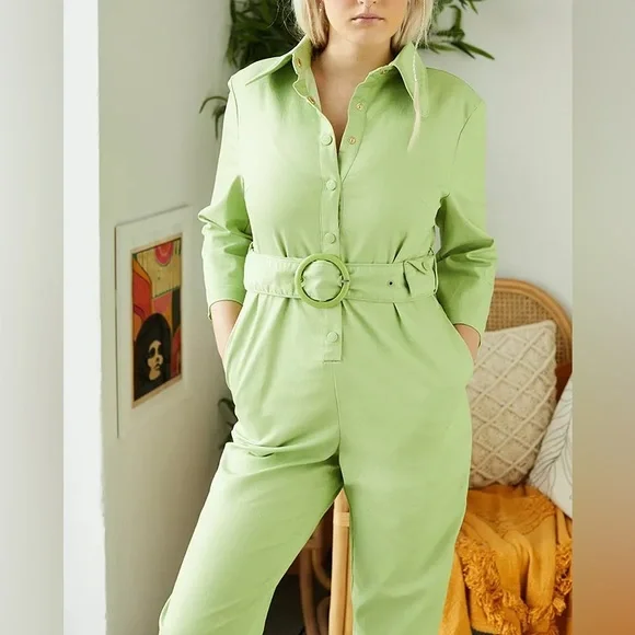 NWT House of Sunny Golden Years green coverall jumpsuit boiler suit - Picture 5 of 9